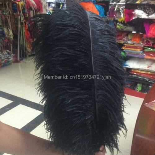 Wholesale Quality 10pcs perfect natural Large feathers black ostrich feather 26-28inch / 65-70cm decoration diy wedding