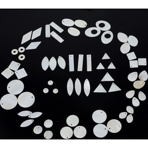 Different Size Hole 1.2/1.5mm 10-20pcs Pendants Charms Natural Round Shell Stone For DIY Fashion Jewelry Earring Making Findings