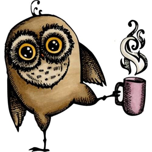 Happiness Coffee Owl Metal Cutting Dies Matching Clear Silicone Stamp Crafts Card Album Making Scrapbooking DIY Stencil 2020