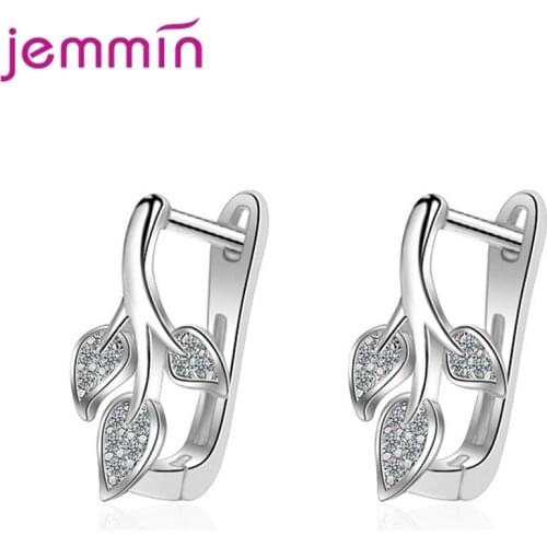 925 Sterling Silver Hoop Earrings For Women Plant Leaf Small Earing Wedding Piercing Fashion Wedding Party Jewelry