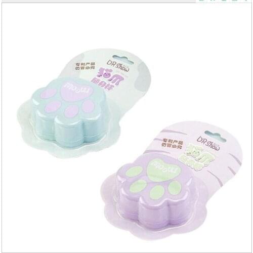 Cartoon cat claw folding cup telescopic cup portable water cup travel cup compression cup home outdoor telescopic cup