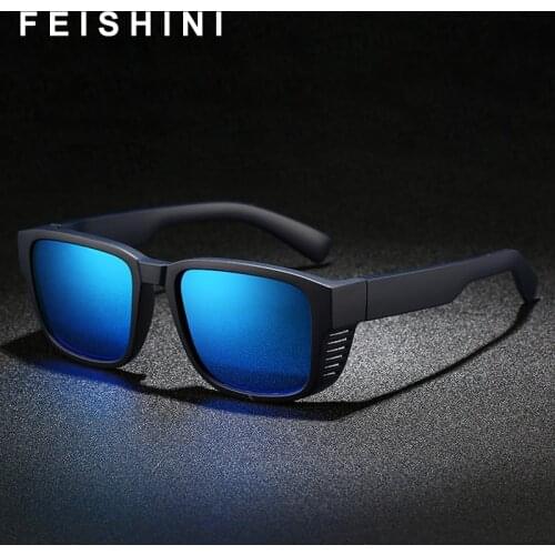 Feishini Brand Driving Glasses Women UV Protection Plastic Titanium Mirror Goggles Sunglasses Steampunk Men Polarized Punk