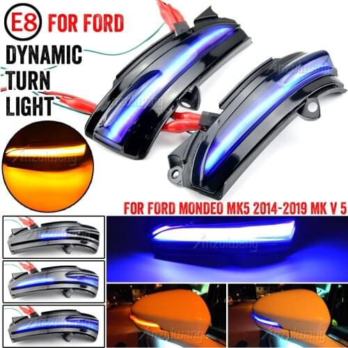 2pcs Flowing Turn Signal Light LED Side Wing Rearview Mirror Dynamic Indicator Blinker For Ford Mondeo MK5 2014-2019 MK V 5
