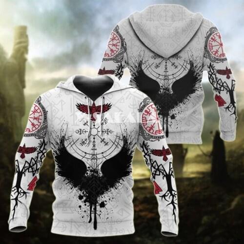 Viking Raven Of Odin 3D Print Autumn Hoodie Man Women Harajuku Outwear Zipper Pullover Sweatshirt Casual Unisex
