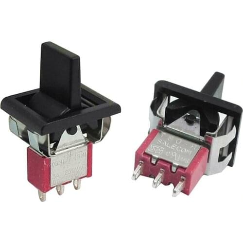 2pcs Toggle Switch AC 250V/3A 125V/5A Momentary SPDT 3 Positions Toggle Switch T80-R Turn Left and right automatic reset