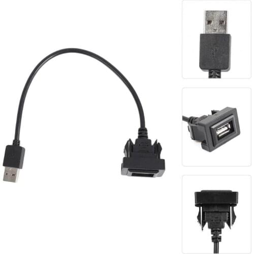 Car Dashboard Flush Mount USB 2.0 Male to Female Extension Wire for Toyota Camry Direct Replacement Easy Installation