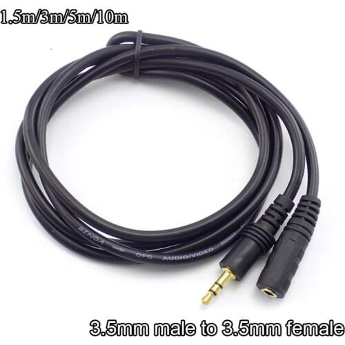 1.5/3/5/10M 3.5mm Stereo Male to Female Audio Extension Cable Cord for Headphone TV Computer Laptop MP3/MP4 Earphone W17