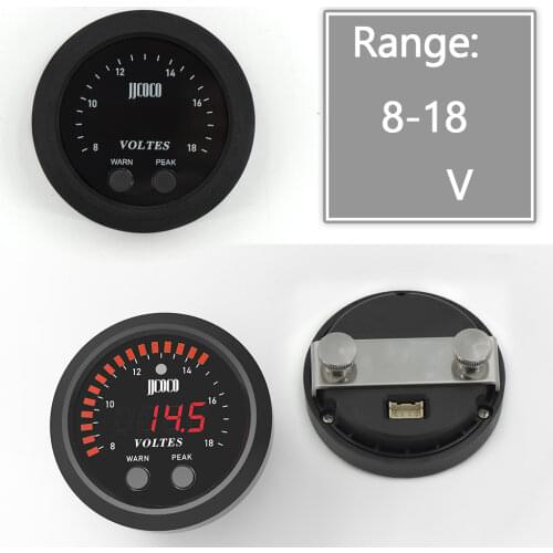 52MM S-Series Volts Gauge Voltmeter Ultra-Thin Round With Red Light LED Display