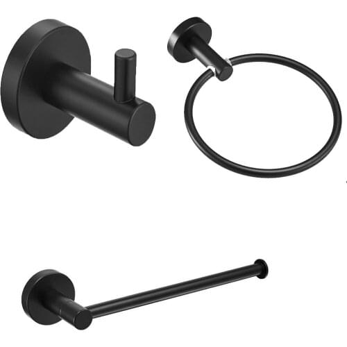 Towel rack 3-piece towel ring stainless steel bathroom toilet shelf bathroom towel bar