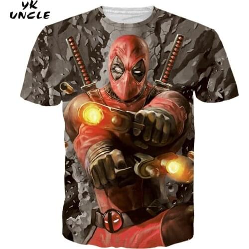 YK UNCLE Brand 2017 Newest Deadpool Men T shirt Fashion Regenerating Design tops Deadpool Printed T-Shirts Punk Hipster Tee