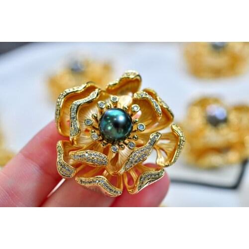Pearl Brooch Fine Jewelry Gold Filled 8-9mm Nature Sea Water Tahiti Pearl Brooch For Women Fine Birthdays Presents