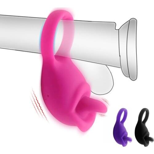 10 Modes Penis Ring Vibrator Oral Tongue Licking G-spot Clitoris Stimulator Sex Toys for Women Couple Quiet Adult Sex Product