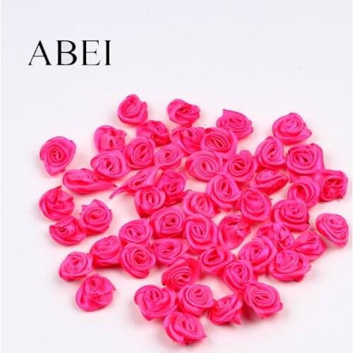 100pcs 15mm Silk Rose Head Mini Fabric Flower Sewing Garments Accessories