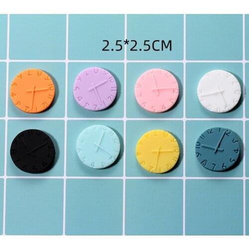 20pcs Kawaii Cartoon Clock Mini Flat back Resin Cabochons Embellishments for Scrapbooking DIY Decoration Accessories