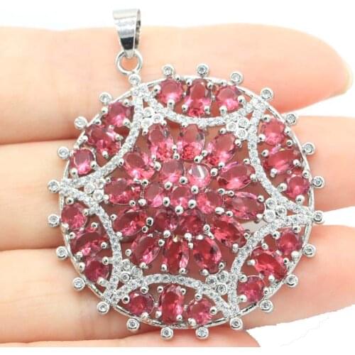 51x35mm Anniversary Long Cross Shape Aquamarine Women Dating 925 Sterling Silver Pendant