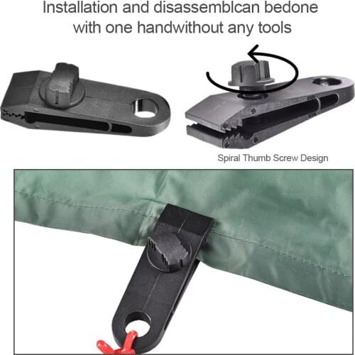 8/12PCS Tent Canopy Clamp Clip DIY Tarp Clamp Awning Snap Canvas Anchor Gripper Caravan Jaw Grip Trap Tighten Woodworking Tool