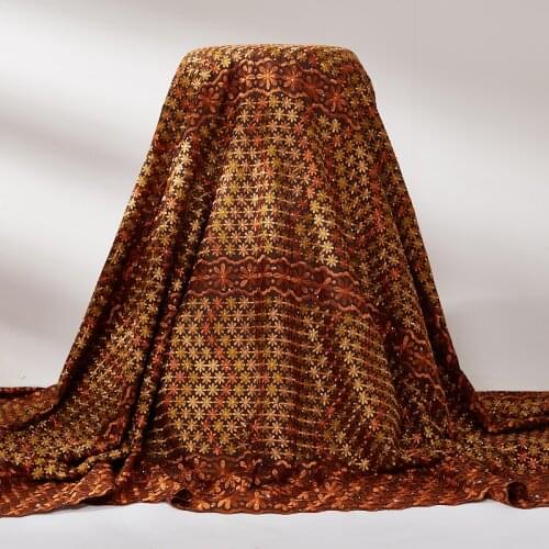 African Lace Fabric Orange Swiss Voile Cotton Fabric 2021 Austri Cotton Embroidery Sewing Fabrics Dresses For Woman WeddingA2509