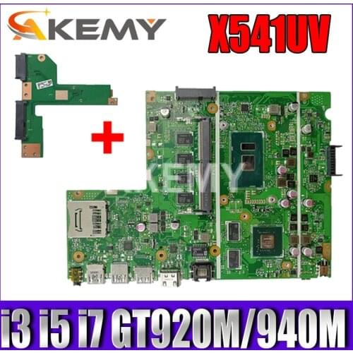 Akemy free HDD board For Asus X541UJ X541UV X541UVK X541UQ X541UQK X541U Laptop motherboard mainboard i3 i5 i7 GT920M/940M