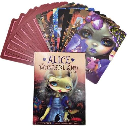 Alice Wonderland Oracle Cards Divination Fate Gameplay 45 Sheet Tarot Cards Deck Family Entertainment Party Playing Board Game