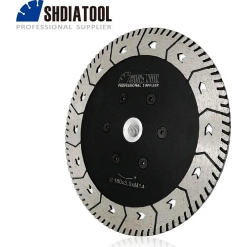 SHDIATOOL 1pc 180mm Diamond Dual Grindng Disc M14 Saw Blade For Marble Concrete 7" Dual Blade For Cut Grind Sharpen Granite