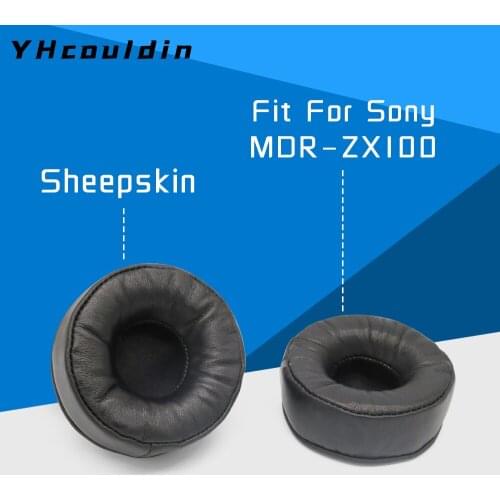 Sheepskin Earpads for Sony MDR ZX100 MDR-ZX100 Headphone Accessaries Replacemnt Ear Cushions Pads Genuine Leather