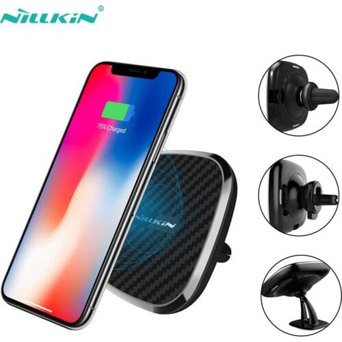 NILLKIN 360 Rotation Car Wireless Charger For Samsung Galaxy S10 S9 S8 S7 Plus 10W Wireless Magnetic Vehicle Qi Fast Chargers
