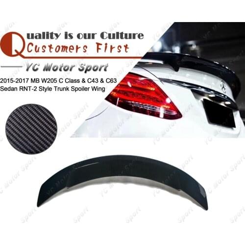 Car Accessories Carbon Fiber RNT-2 Style Trunk Spoiler Fit For 2015-2017 MB W205 C Class & C43 & C63 Sedan Rear Spoiler Wing