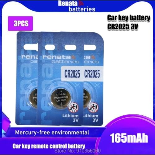 3PCS/lot RENATA Original CR2025 Button Cell Battery 3V Lithium Batteries CR 2025 for Watch Toys Computer Calculator Control