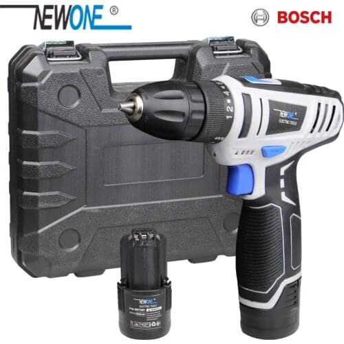 Newone 12V Mini Wireless Power Driver Cordless Drill Screwdriver Home DIY DC Lithium-Ion Battery Compatible with Bosch battery