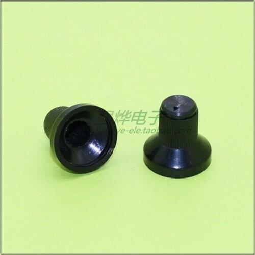 10 pieces 15*14.5MM black plastic knob potentiometer knob speed control knob flower shaft inner hole 6MM
