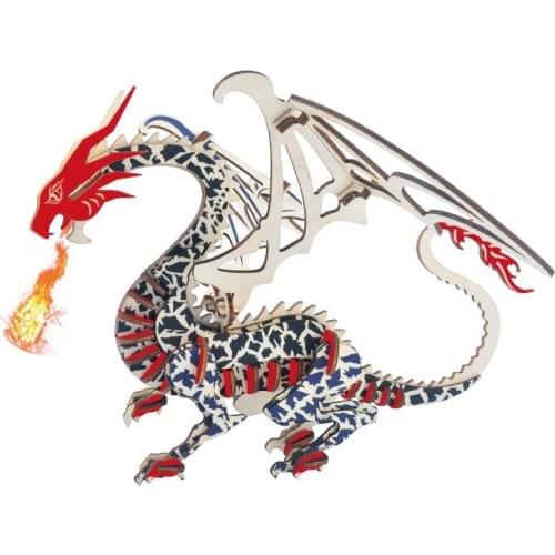 HM08 Wooden Toys 3D Jigsaw Puzzle Animal Flying Dragon Hot Sale Educational Gifts For Kids Adults Family Funny Games DIY