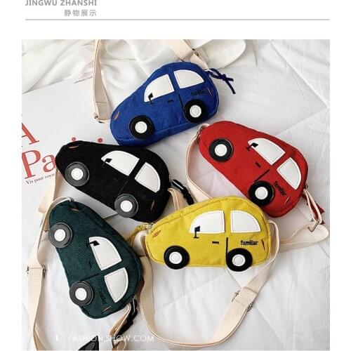 Childrens pockets cartoon car shoulder diagonal package mini baby purse