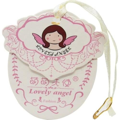 Eco-friendly Recycled Screen color Printing white card Paper Custom logo print Hang Tag