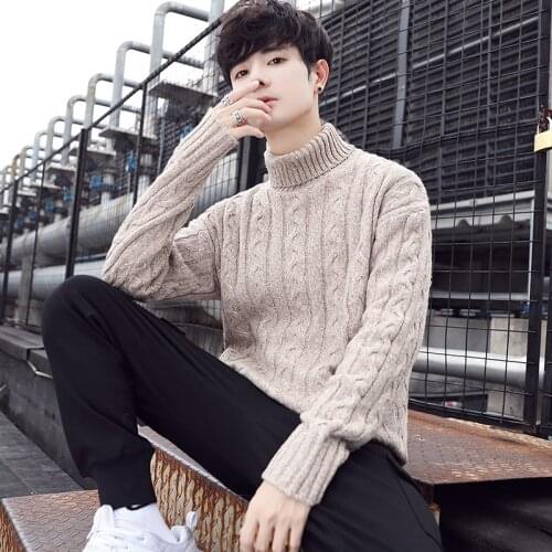 H, han edition winter fashion long-sleeved personality turtleneck sweaters for men