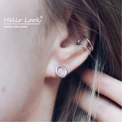 HelloLook Gold Ear Cuff Earrings for Women Trendy Stainless Steel Clip on Earrings No Pierced Earcuff Jewelry Accessories