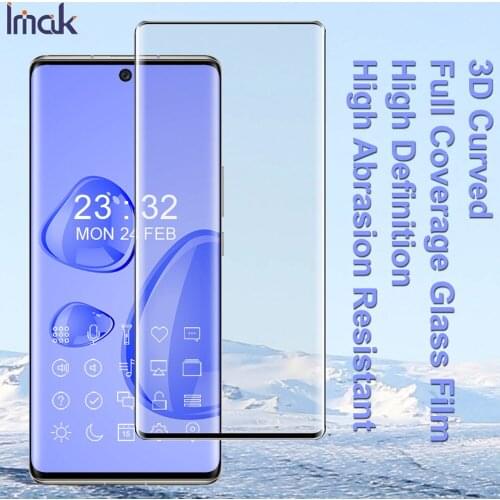 Imak 3D Curved Tempered Glass For vivo X60 Pro Screen Guard Protective oleophobic Full Glue For vivo X60 Pro