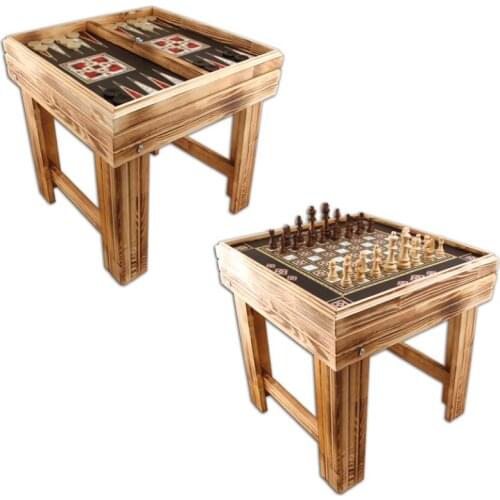Footed Mother-of-Pearl Backgammon-Chess Set Table backgammon Table chess