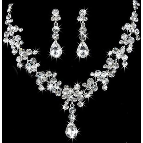 Shining Bridal Jewelry Sets for Women Jewelery Costume Acessories Necklace Earrings with Stones Jewellery Sets 11.11 Sale
