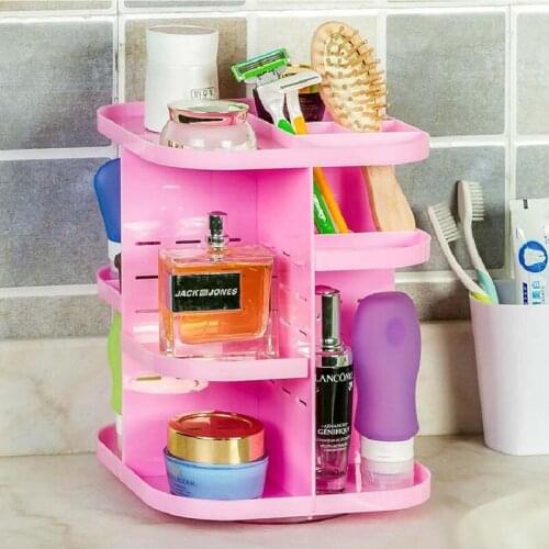 BF040 360 degree revolving desktop cosmetics collection box bathrooms skin care product shelf storage rack 20*20*25cm