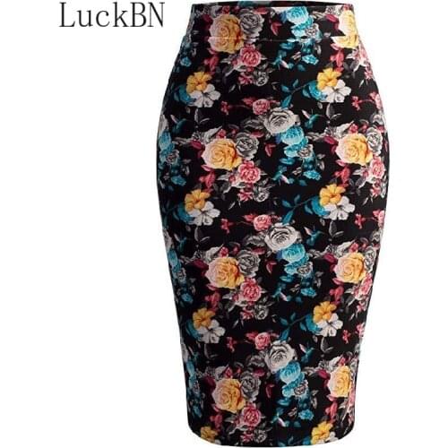 LuckBN Midi Pencil Skirts