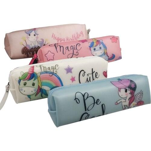 Cute Silicone Pencil Cases Box Pen Case Kawaii Unicorn Pencil Bags Pouch For Girls Boys Korean Stationery Office School Supplies