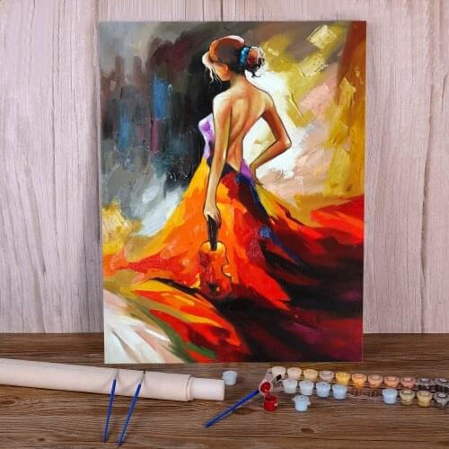 Ballet Woman Painting By Numbers Kit Acrylic Paints 40*50 Picture By Numbers Photo Wall Paintings For Kids For Wholesale