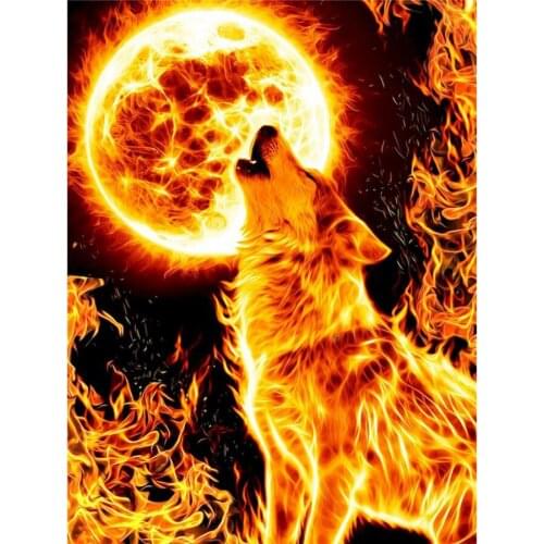 Tapb Flame Animals Pictures By Numbers Handpainted On Canvas Oil Painting By Numbers Home Wall Art Decor