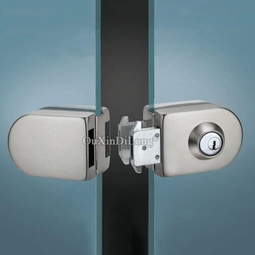 Brand New Stainless Steel Double Glass Door Lock with 3 Keys for 10~12mm Frameless Glass Door
