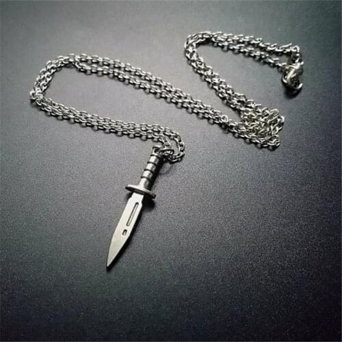 New Fashion Gothic Knife Dagger Pendant Necklace Hip Hop Rock Punk Jewelry Gril Boys Girls Kpop Style Accessories