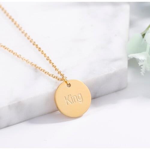 Personalized Initial Date Disc Necklace For Women Dainty Coin Pendant Necklaces Custom Bridesmaid Jewelry Gift
