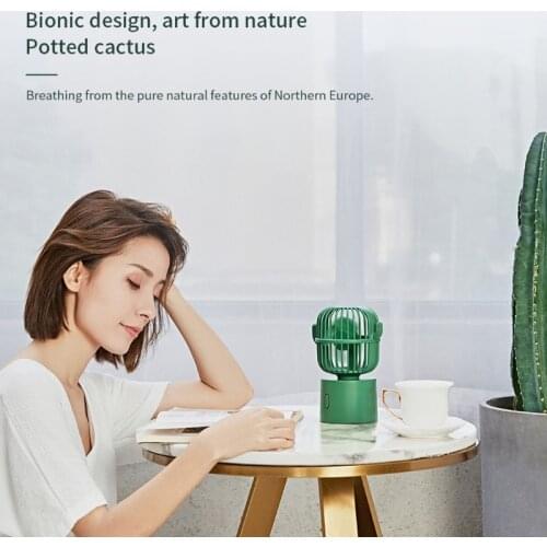 Cactus Mini Handheld Table Rechargeable 80 Degree Auto Rotation 3 Speeds M7DF
