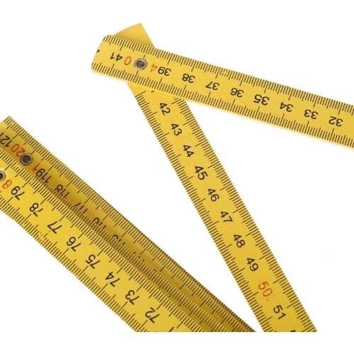 2 Meters Plastic Folding Ruler Yellow Color Ruler with Metric Measurement M4YC