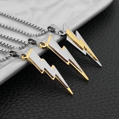 Fashion titanium steel lightning pendant stainless steel men and women all-match hip-hop lightning jewelry hot sale
