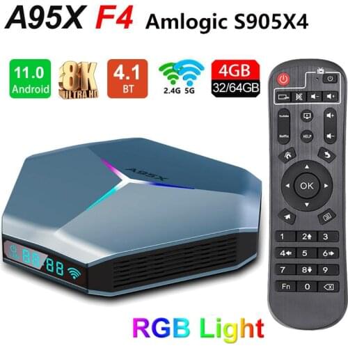 2021 A95X F4 RGB Amlogic S905X4 Smart Android 10 TV Box 4K HD YouTube 4GB RAM 32GB 64GB ROM Dual Wifi Set Top Box Media Player